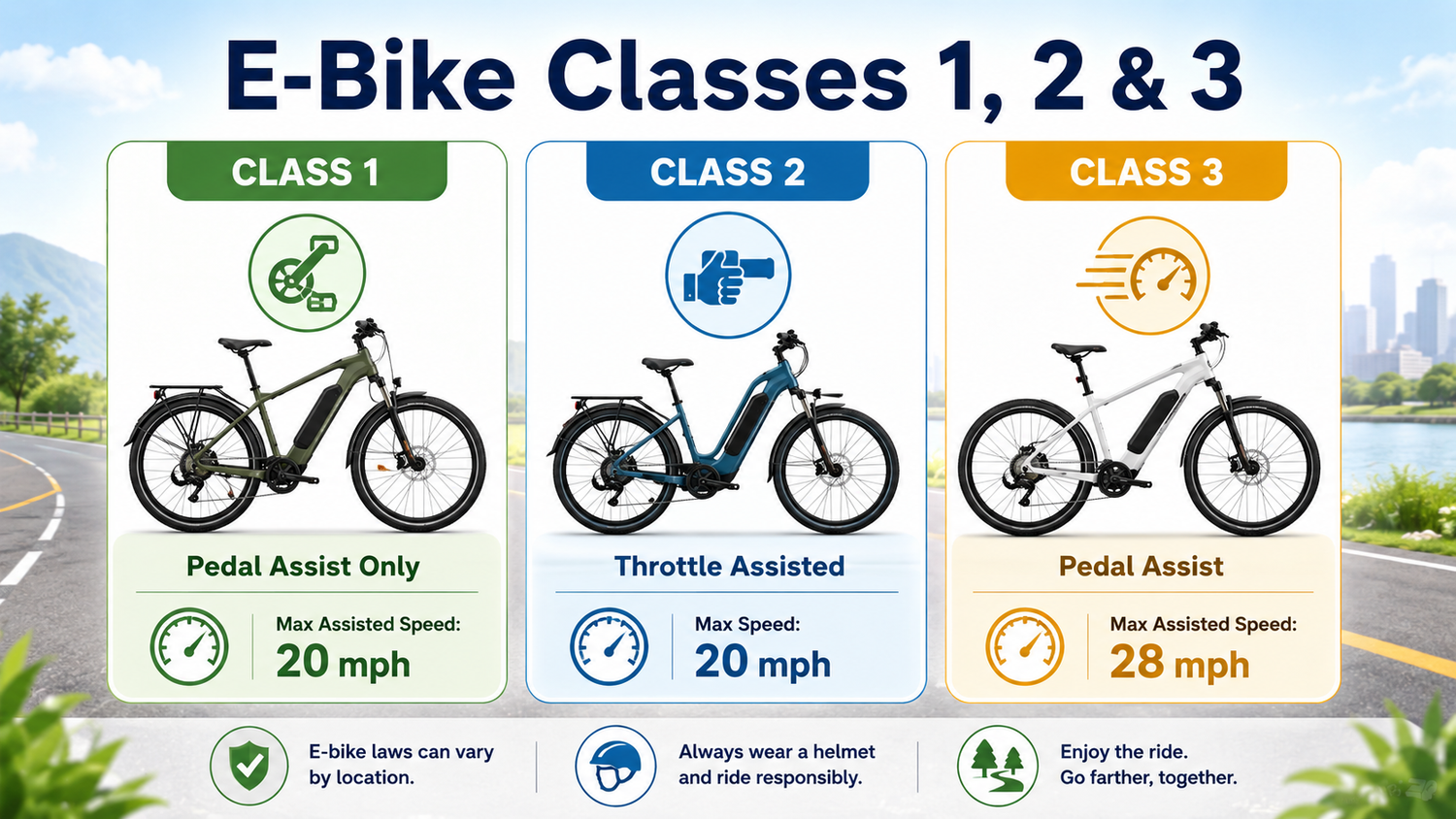 Class 1, Class 2, and Class 3 eBikes Explained